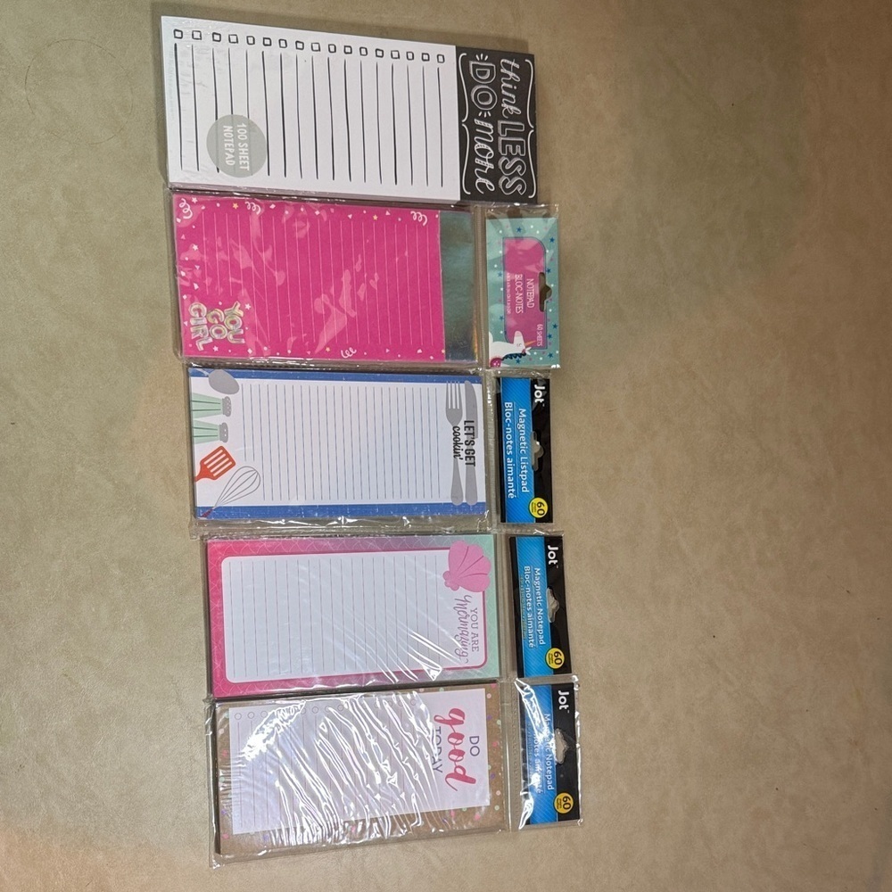 Magnetic Sheet Notepads (set of 5)